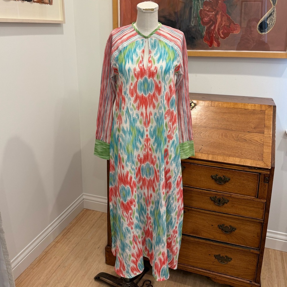 D’ASCOLI Aarna Dress - Coral/Aqua